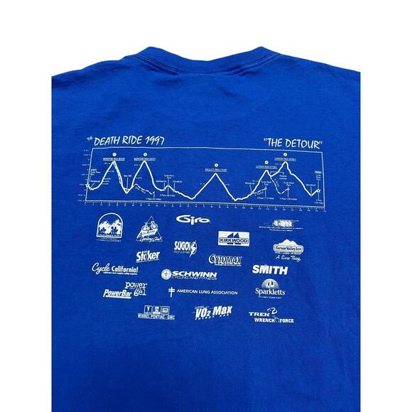 Vintage 90s‎ The Death Ride 1997 Skull Mountain Tee - Single Stitch T-Shirt - L - Picture 5 of 9